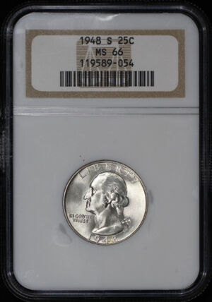 Obverse of this 1948-S Washington Quarter NGC MS-66