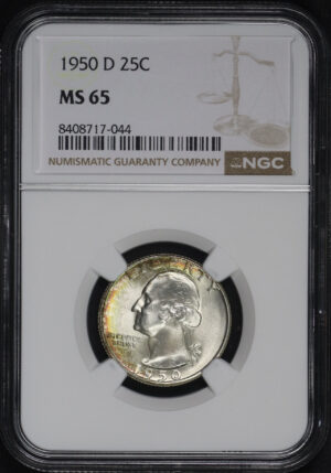 Obverse of this 1950-D Washington Quarter NGC MS-65