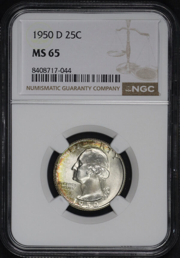 Obverse of this 1950-D Washington Quarter NGC MS-65