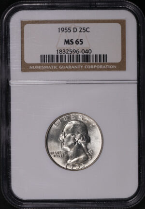 Obverse of this 1955-D Washington Quarter NGC MS-65