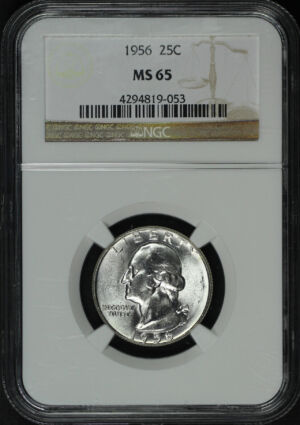 Obverse of this 1956 Washington Quarter NGC MS-65