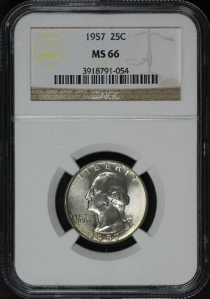 Obverse of this 1957 Washington Quarter NGC MS-66