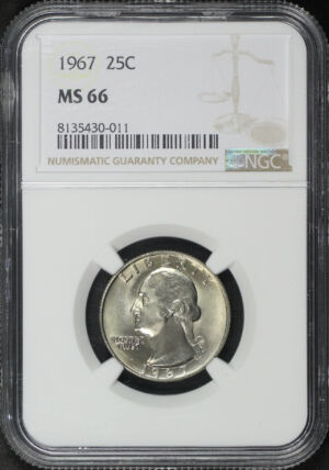 Obverse of this 1967 Washington Quarter NGC MS-66