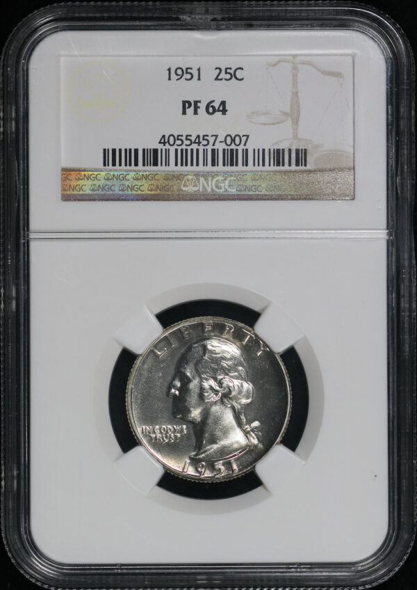 Obverse of this 1951 Washington Quarter NGC PF-64