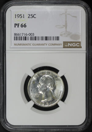 Obverse of this 1951 Washington Quarter NGC PF-66