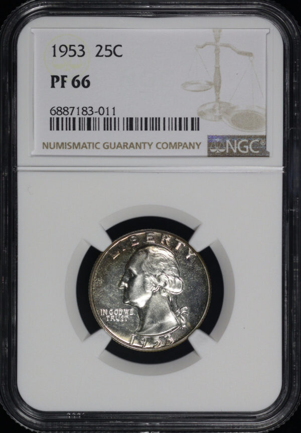 Obverse of this 1953 Washington Quarter NGC PF-66