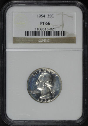 Obverse of this 1954 Washington Quarter NGC PF-66