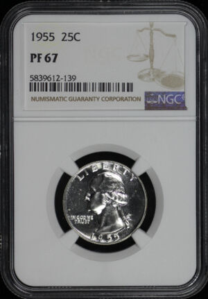 Obverse of this 1955 Washington Quarter NGC PF-67