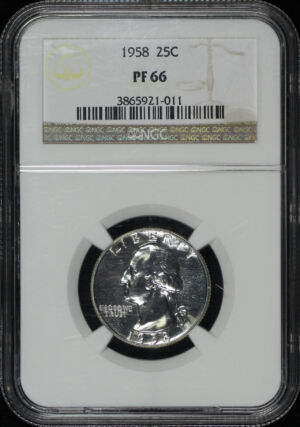 Obverse of this 1958 Washington Quarter NGC PF-66