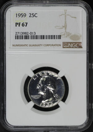 Obverse of this 1959 Washington Quarter NGC PF-67