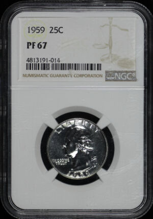 Obverse of this 1959 Washington Quarter NGC PF-67