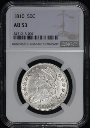 Obverse of this 1810 Capped Bust Half Dollar NGC AU-53