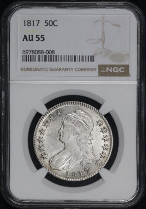 Obverse of this 1817 Capped Bust Half Dollar NGC AU-55
