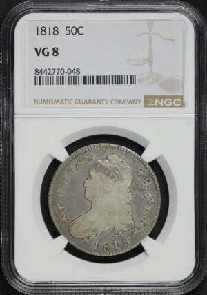 Obverse of this 1818 Capped Bust Half Dollar NGC VG-8
