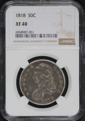 Obverse of this 1818 Capped Bust Half Dollar NGC XF-40