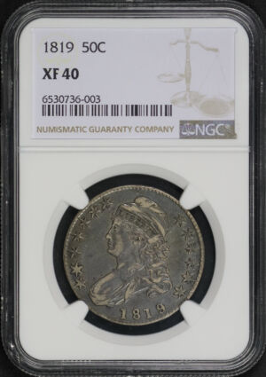 Obverse of this 1819 Capped Bust Half Dollar NGC XF-40