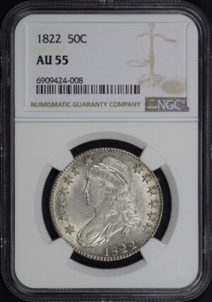 Obverse of this 1822 Capped Bust Half Dollar NGC AU-55