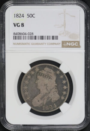 Obverse of this 1824 Capped Bust Half Dollar NGC VG-8