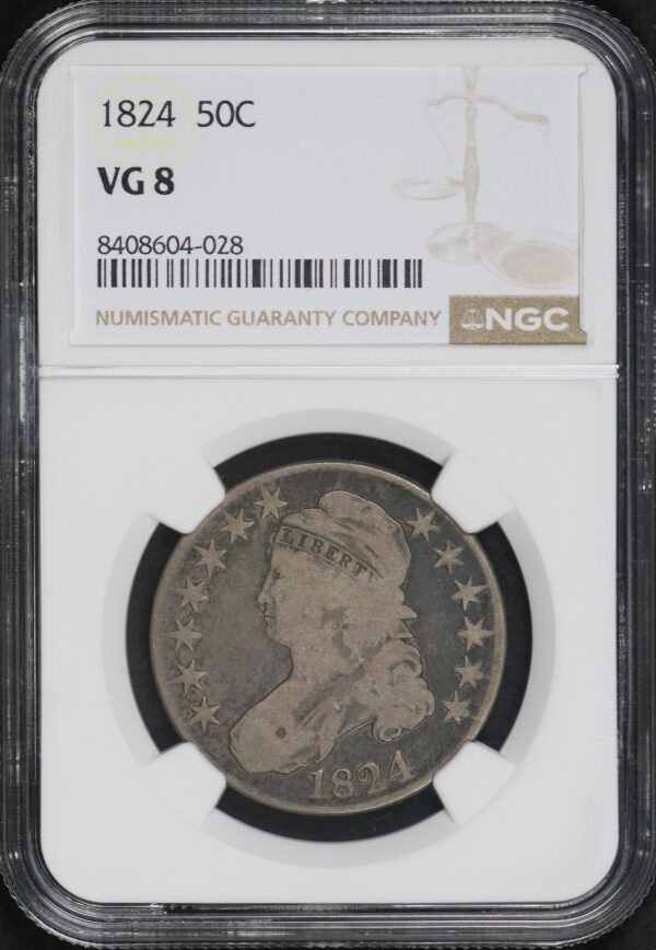 Obverse of this 1824 Capped Bust Half Dollar NGC VG-8