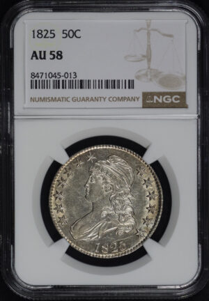 Obverse of this 1825 Capped Bust Half Dollar NGC AU-58