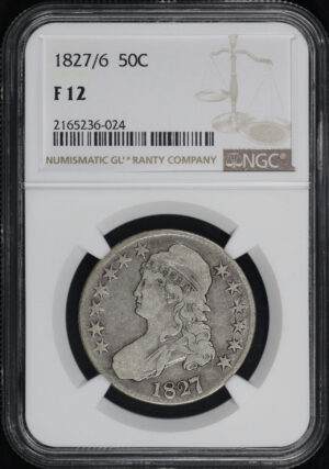Obverse of this 1827/6 Capped Bust Half Dollar NGC F-12