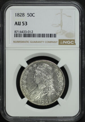 Obverse of this 1828 Capped Bust Half Dollar NGC AU-53