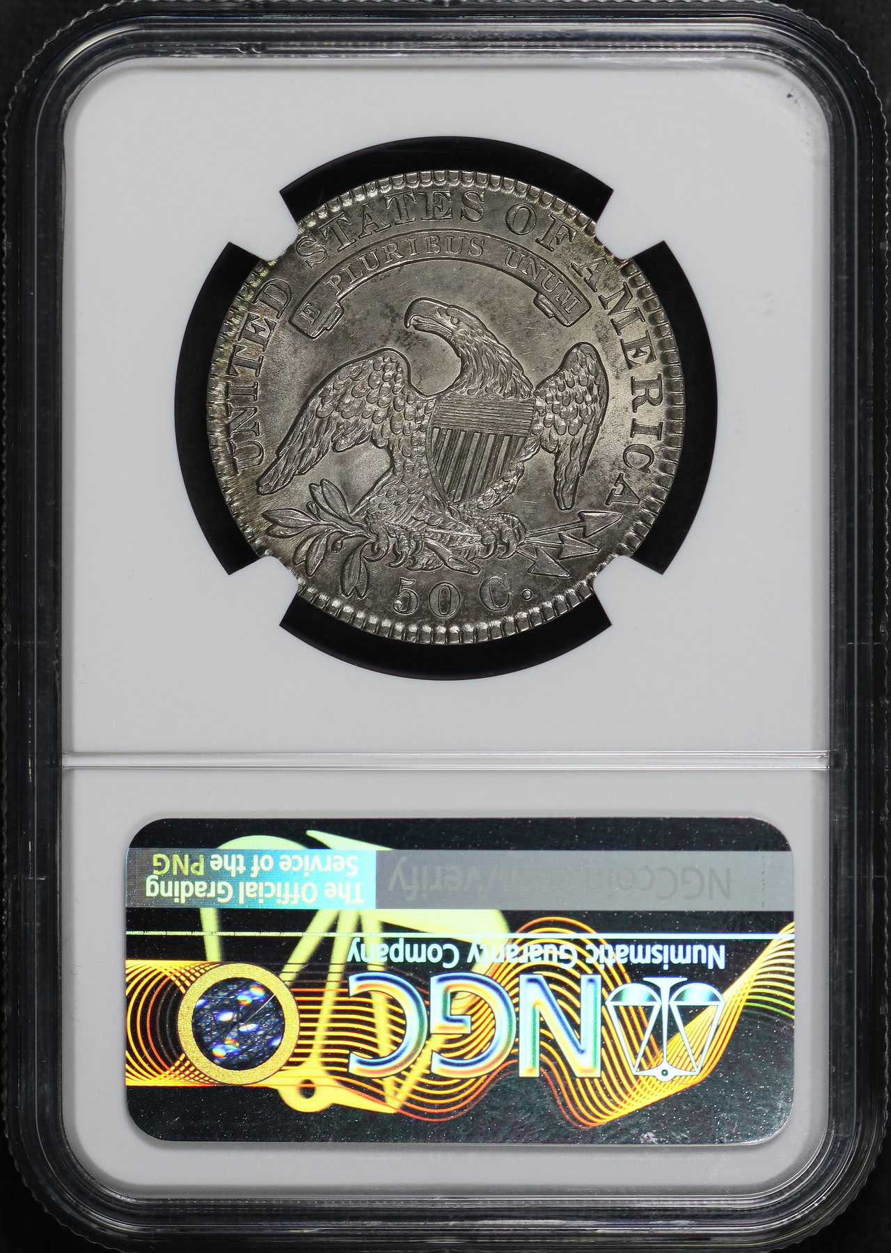 Reverse of this 1830 Capped Bust Half Dollar NGC MS-63