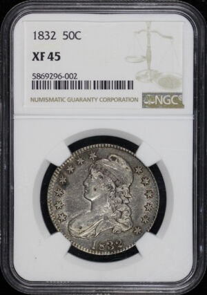 Obverse of this 1832 Capped Bust Half Dollar Small Letters NGC XF-45