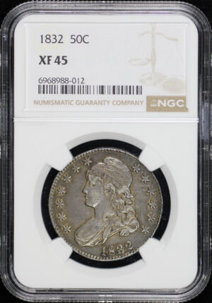 Obverse of this 1832 Capped Bust Half Dollar Small Letters NGC XF-45