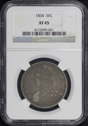 Obverse of this 1834 Capped Bust Half Dollar NGC XF-45