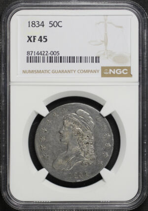 Obverse of this 1834 Capped Bust Half Dollar NGC XF-45