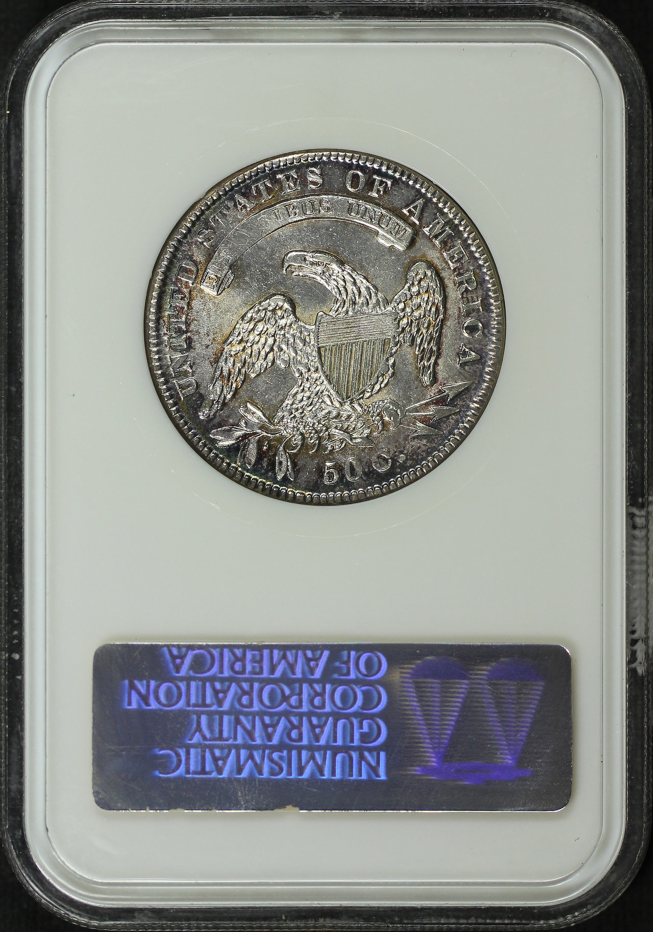 Reverse of this 1834 Capped Bust Half Dollar NGC MS-63 Old Fatty Holder