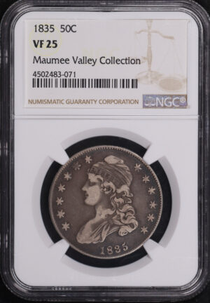 Obverse of this 1835 Capped Bust Half Dollar NGC VF-25 Maumee Valley Collection