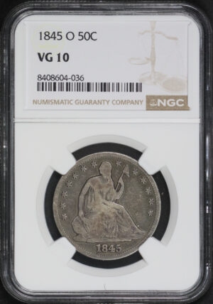 Obverse of this 1845-O Liberty Seated Half Dollar NGC VG-10