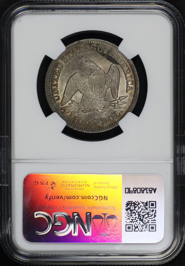 Reverse of this 1855-O Liberty Seated Half Dollar Arrows NGC MS-63