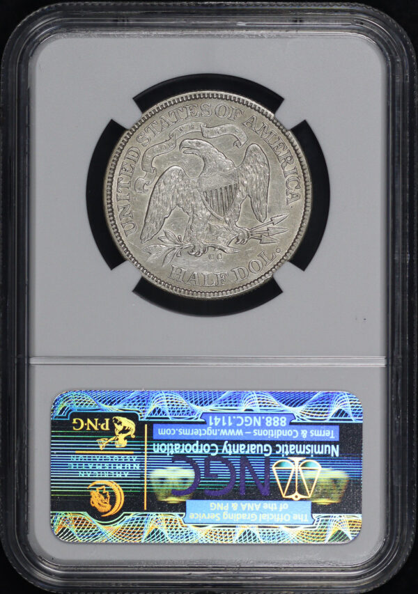 Reverse of this 1870-CC Liberty Seated Half Dollar NGC XF-45
