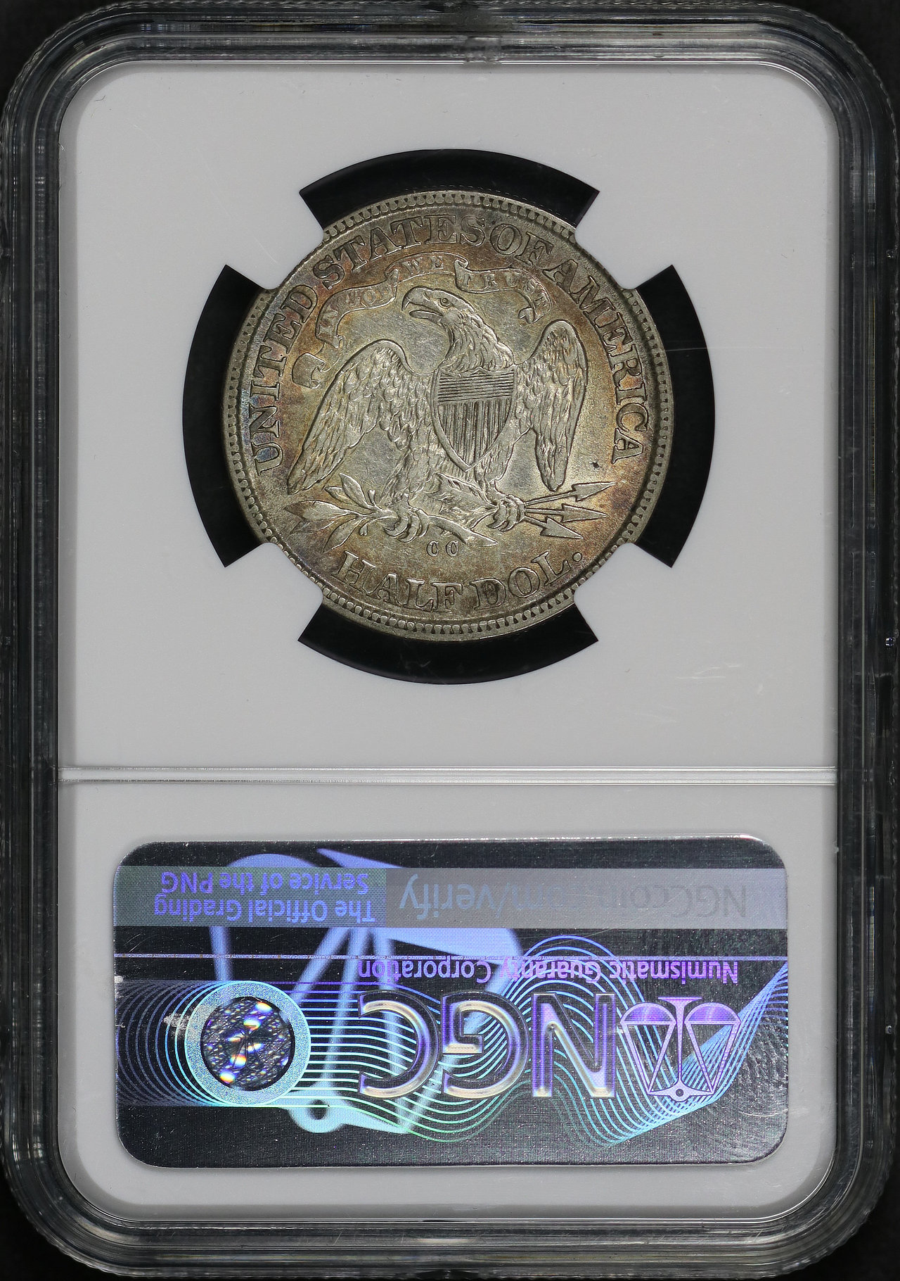 Reverse of this 1872-CC Liberty Seated Half Dollar NGC XF-45