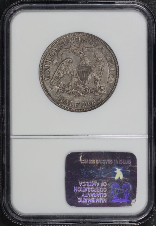 Reverse of this 1873-CC Liberty Seated Half Dollar Arrows NGC XF-40