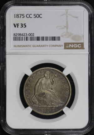 Obverse of this 1875-CC Liberty Seated Half Dollar NGC VF-35