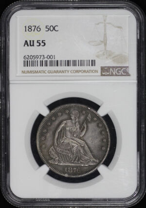 Obverse of this 1876 Liberty Seated Half Dollar NGC AU-55