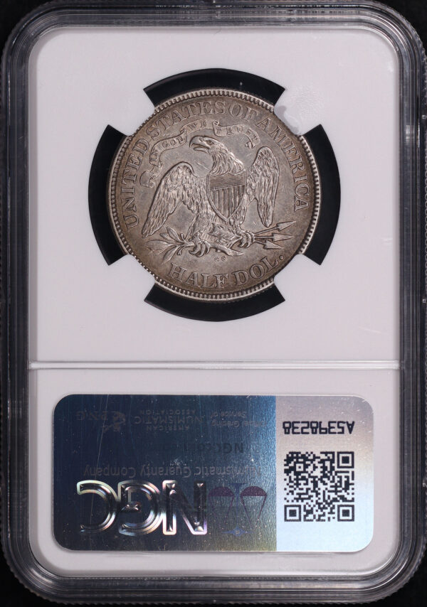 Reverse of this 1876-CC Liberty Seated Half Dollar NGC AU-55