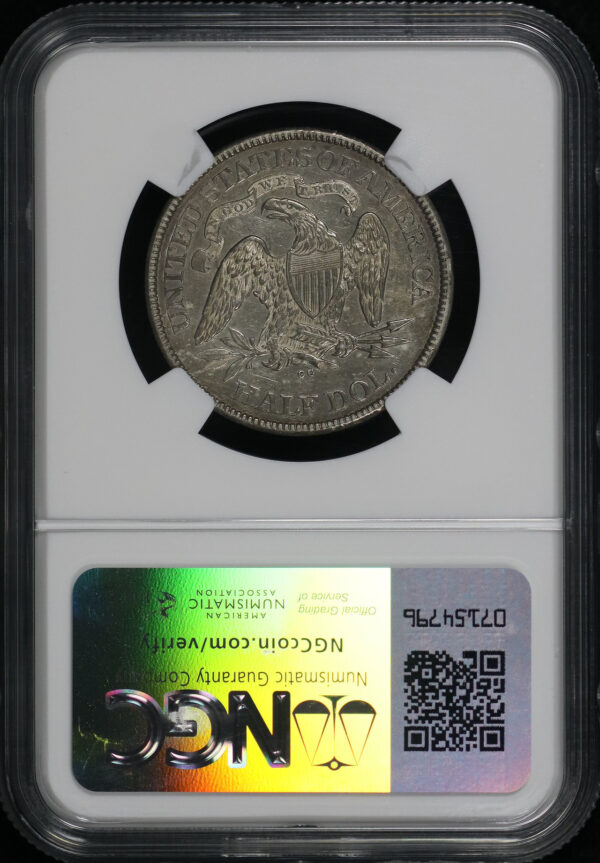 Reverse of this 1876-CC Liberty Seated Half Dollar NGC AU-55