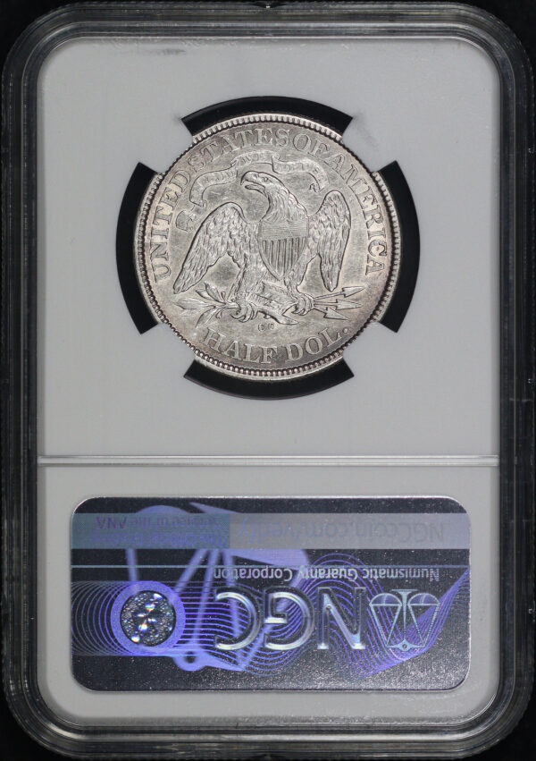 Reverse of this 1876-CC Liberty Seated Half Dollar NGC AU-55