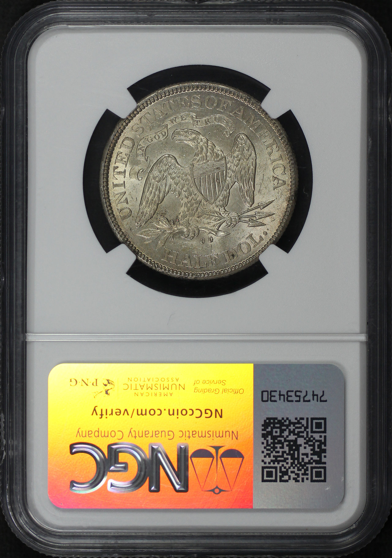 Reverse of this 1876-CC Liberty Seated Half Dollar NGC MS-64