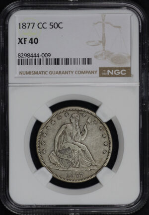Obverse of this 1877-CC Liberty Seated Half Dollar NGC XF-40