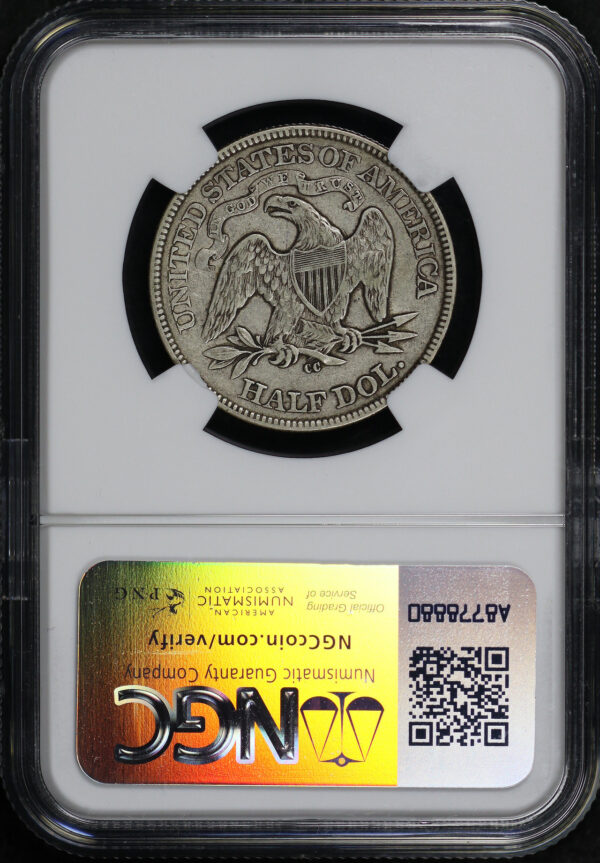 Reverse of this 1877-CC Liberty Seated Half Dollar NGC XF-40