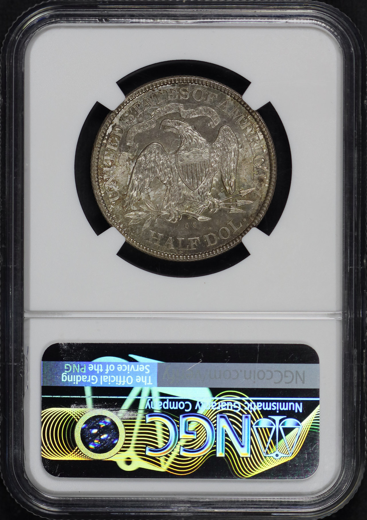 Reverse of this 1877-CC Liberty Seated Half Dollar NGC MS-66