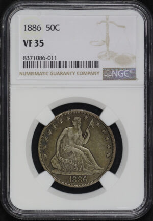 Obverse of this 1886 Liberty Seated Half Dollar NGC VF-35