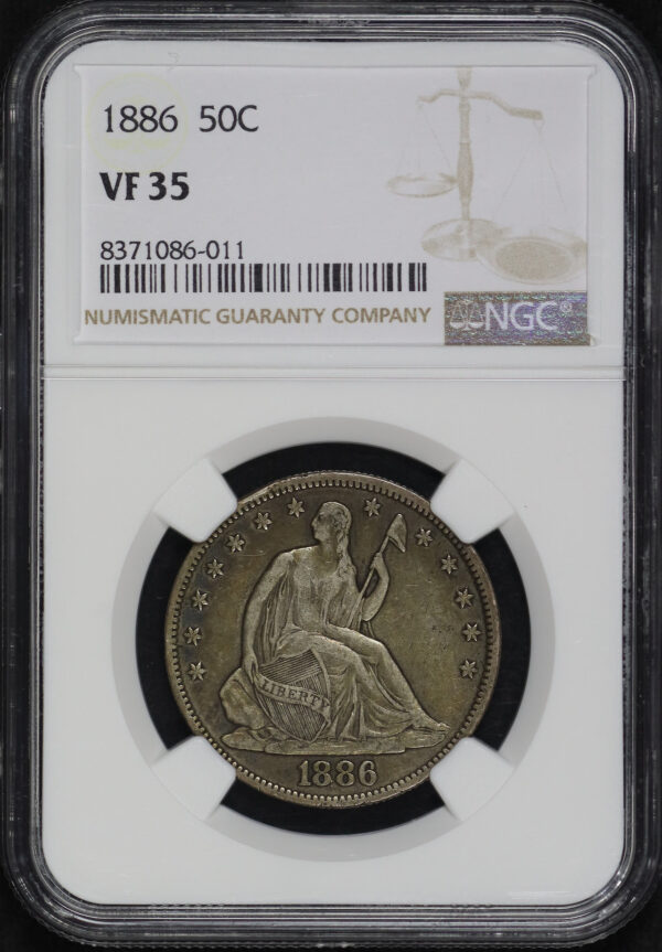 Obverse of this 1886 Liberty Seated Half Dollar NGC VF-35