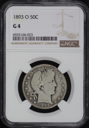 Obverse of this 1893-O Barber Half Dollar NGC G-4